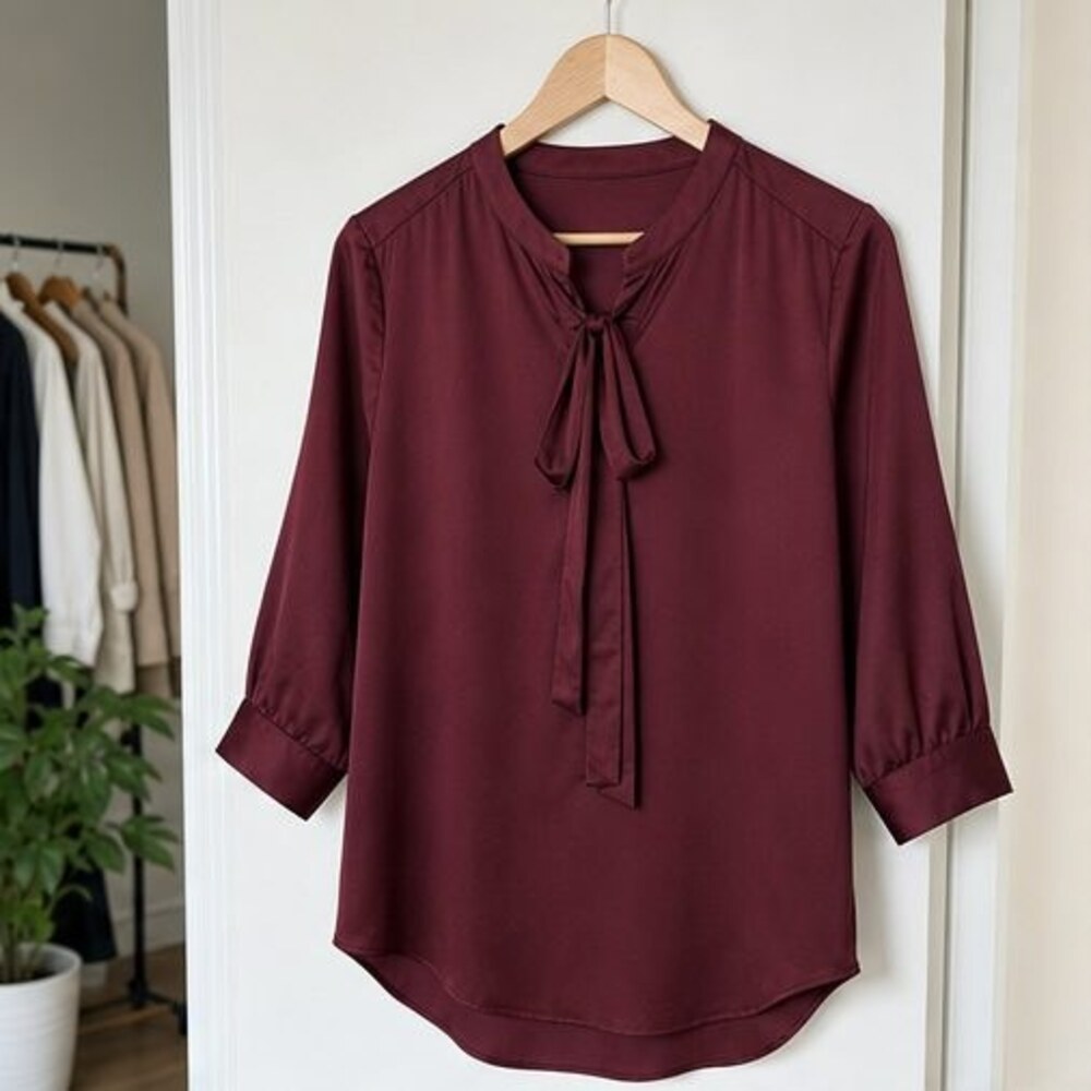 Burgundy Peplum Top